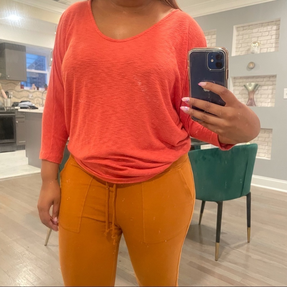 Orange 3/4 sleeve top